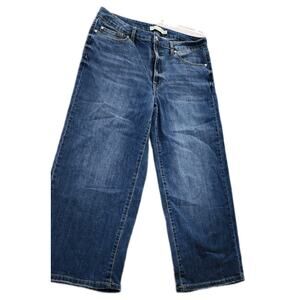 REBECCA MINKOFF Jeans Womens 12P Ankle Wide-Leg Zip Medium Wash 5-Pocket Blue